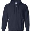 Zip Up Hoodie Navy Front