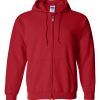 Zip Up Hoodie Red Front