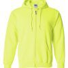 Zip Up Hoodie Safety Green Front