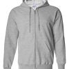 Zip Up Hoodie Sports Grey Front